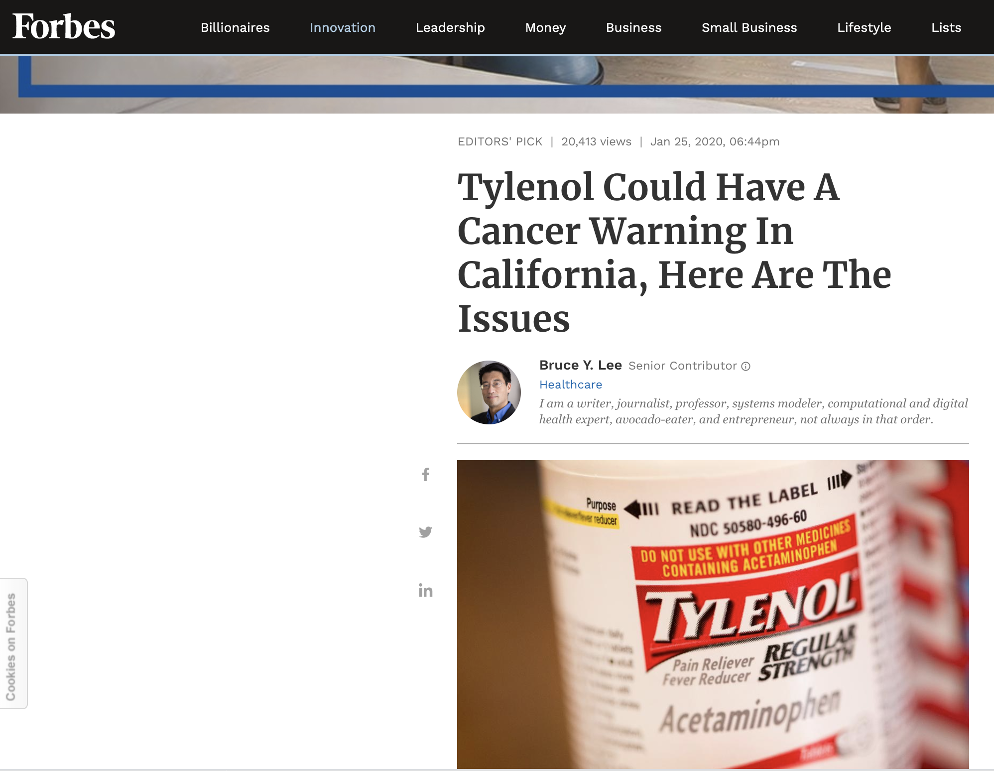 Back Pain Hell? Tylenol May Cause Cancer! OMG